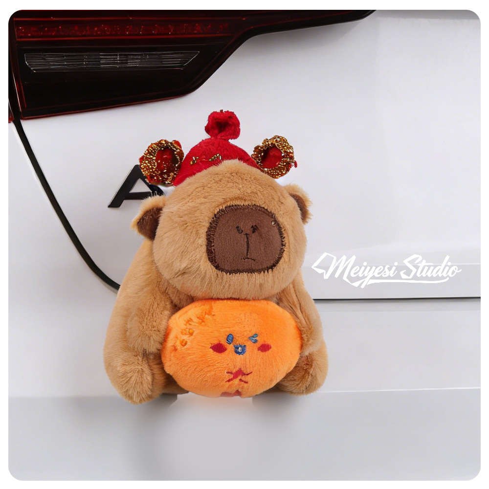 Aplicable para Tesla accesorios de cola de automóviles muñecas pegatinas de automóviles de muñecas Capibara clips muñecas accesorios de automóviles exteriores