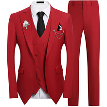 亚马逊婚礼西装男套装修身帅气新郎结婚礼服英伦风艺考西服三件套