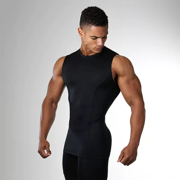 Amazon Foreign Trade Men's Summer New Tight Clothes Running Sports Training Clothes Elastic Breathable Sweat-wicking Quick-drying Clothes