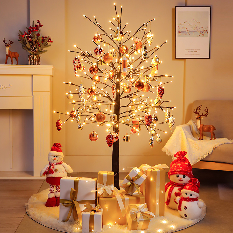 Navidad escritorio decoración del árbol de Navidad al por mayor llevó traje luminoso hogar grande DIY paquete de material