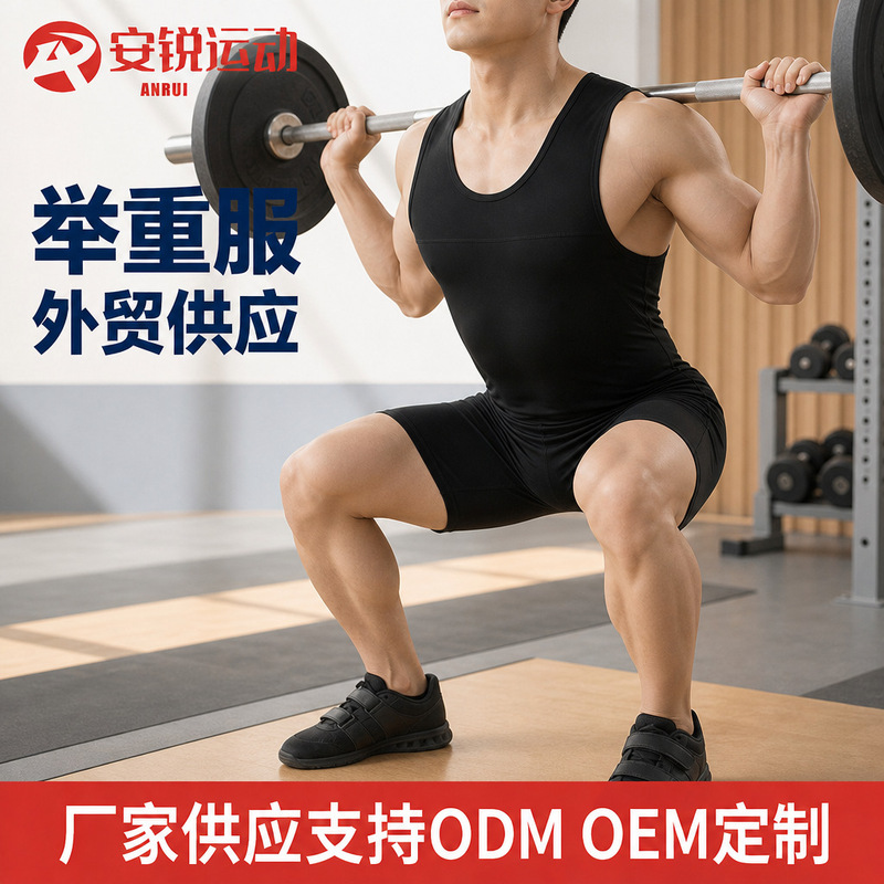 Weightlifting Suit, Weightlifting Clothing, Sports Fitness Shorts, One-Piece Suit, Tight-Fitting, High-Elasticity, Wholesale in Stock