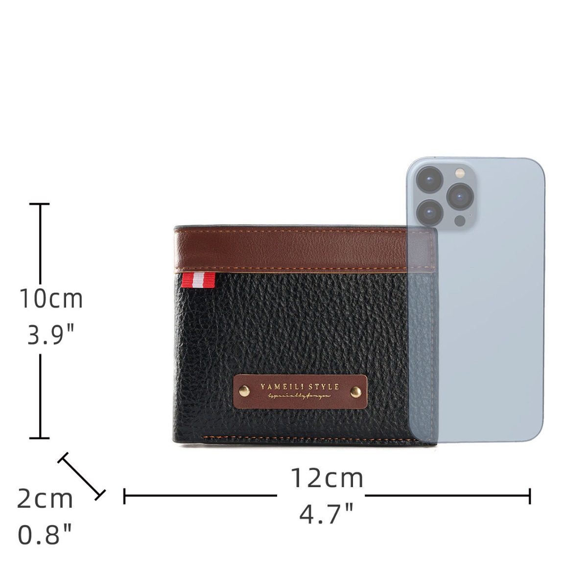 Nueva billetera para hombre, billetera corta para hombre, billetera suave con patrón de lichi casual de moda, billetera pequeña de gran capacidad con múltiples asientos para tarjetas