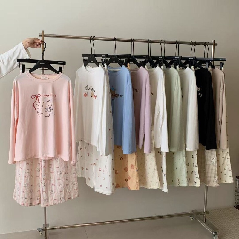 Hanshe 2662 Lazy Kimchi Country original design, can be worn outside, pure cotton home wear, new autumn cute cartoon pajamas and pajama pants Hanshe 2662 Lazy Kimchi Country original design, can be worn outside, pure cotton home wear, new autumn cute cartoon pajamas and pajama pants
