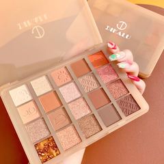 DIKALU 20-Color Eyeshadow Palette with Glitter and Matte Earth Tones, Pomegranate Seeds, Crisp Rice Student Makeup