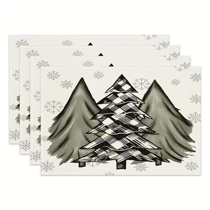 Transfronterizos lino almohadilla de mesa Aliexpress TEMU Amazon almohadilla de mesa cuadrada búfalo rojo almohadilla de Navidad Día de la Independencia