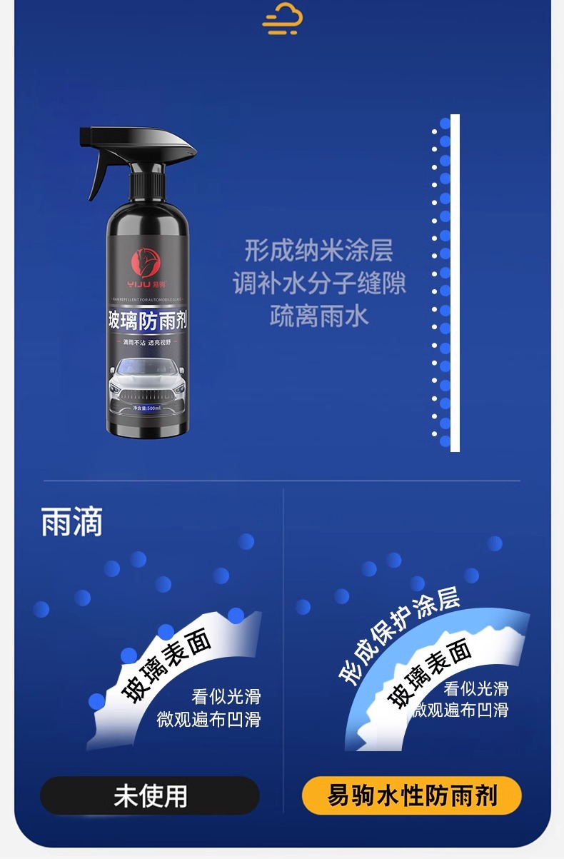 Rearview mirror car rainproof agent anti-fog winter rainy day windshield glass coating water drive spray defogging artifact