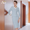 Blue suit + skirt