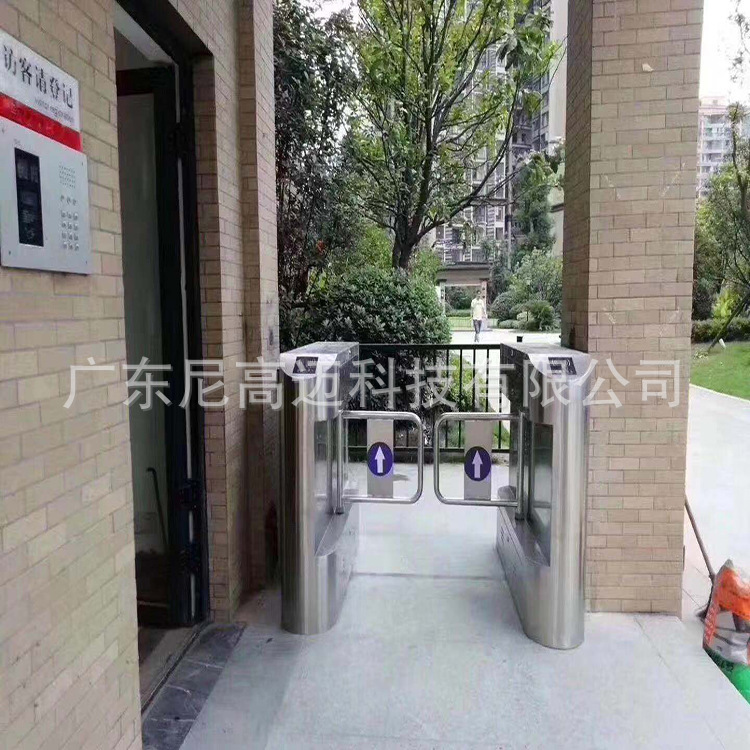 单位门口出入人行闸机工厂通道自动识别不锈钢道匝智能摆闸翼闸机