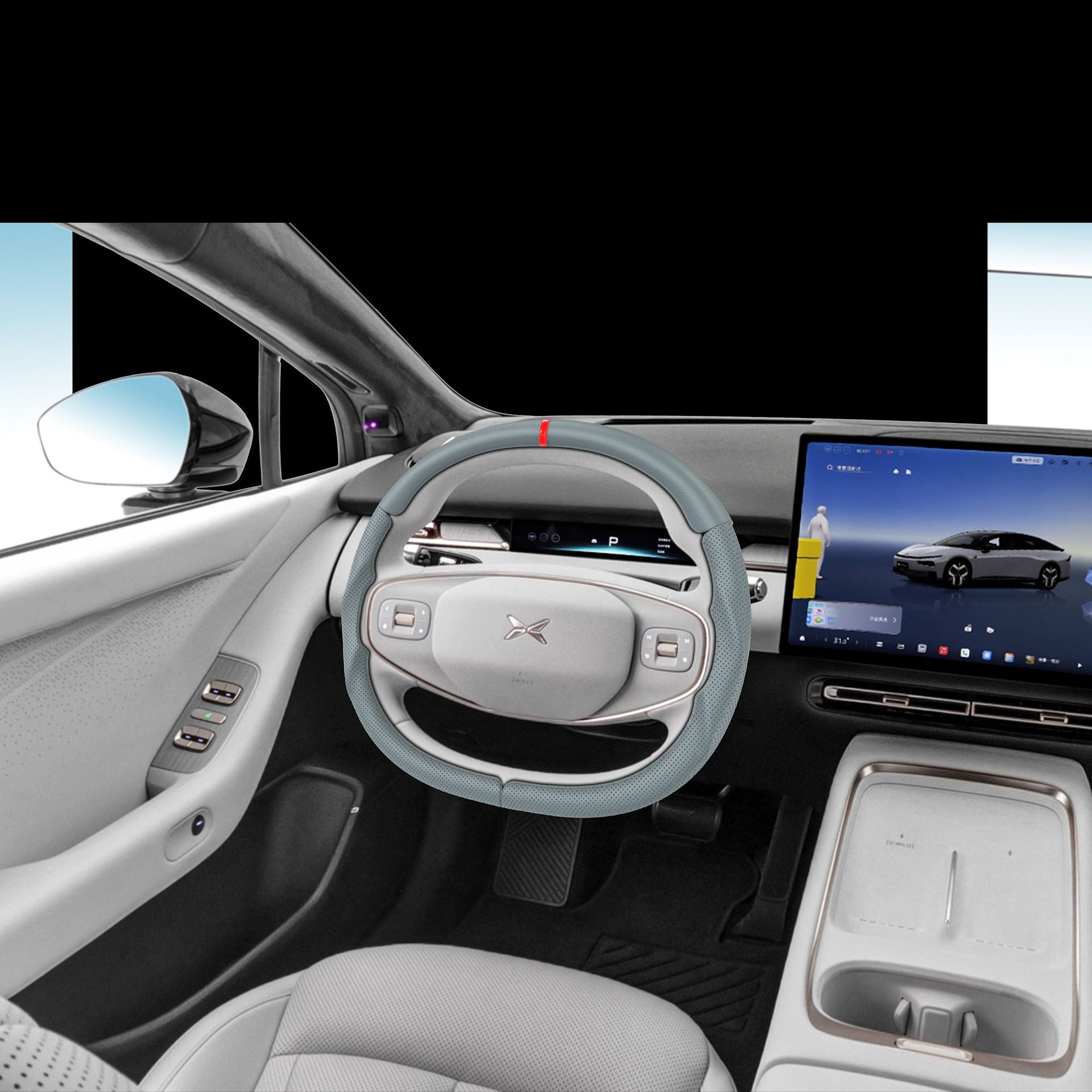 Suitable for All Xpeng Models, Original Car-Fit Nappa Leather Anti-Slip Four-Season Multi-Color Car Steering Wheel Cover