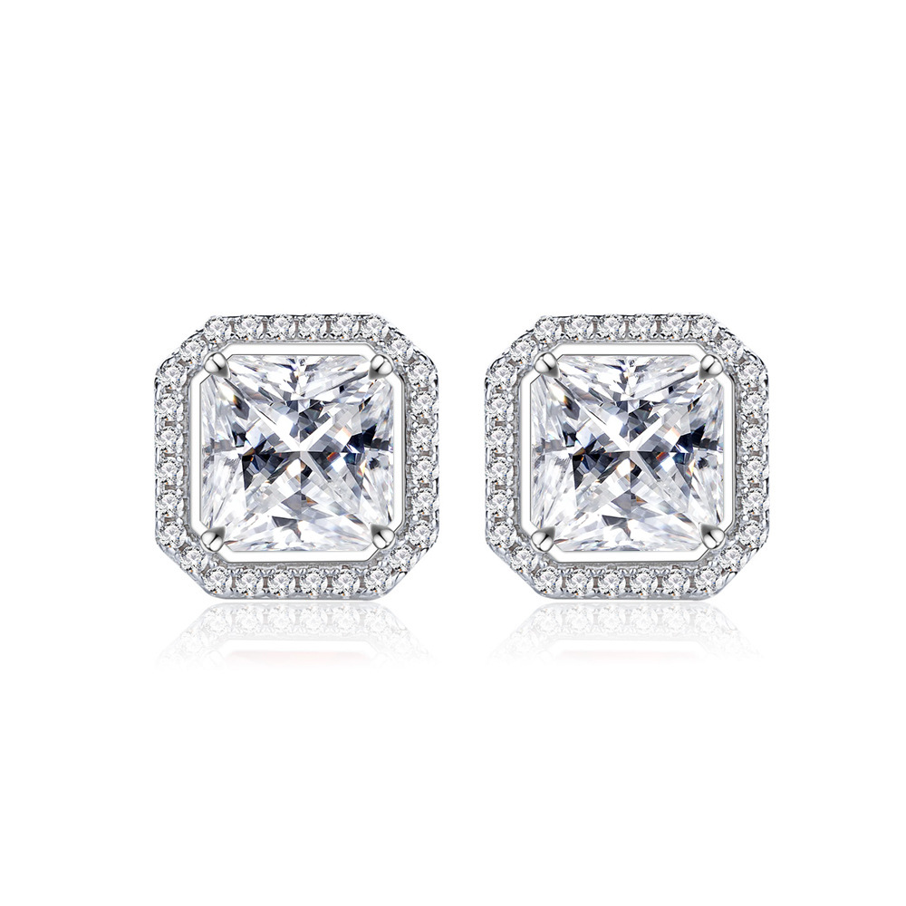 Princess 2CTX2pcs pernos de piedra de moissanita con certificado GRA se pueden probar lápiz de perforación azul verde rosa pernos de plata