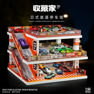 1/64仿真停车场收纳场景车库大容量摆件玩具小汽车收藏家
