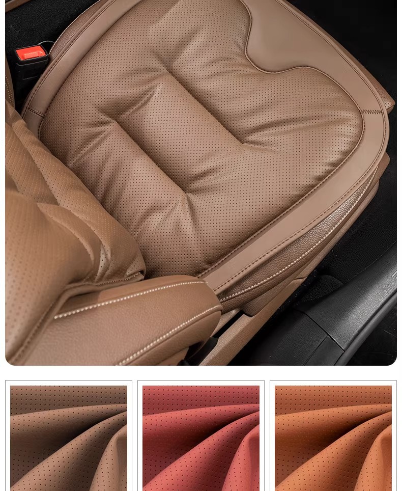 Napa Leather Car Seat Cushion, In-Car Seat Cover, Breathable for All Seasons, Suitable for Mercedes-Benz, Bmw, Audi, Summer Seat Cushion Cover