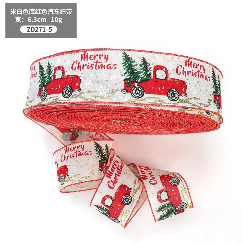 Navidad transfronteriza imitación de lino cinta cinta cinta regalo de Navidad embalaje arco accesorios cinta decoración al por mayor