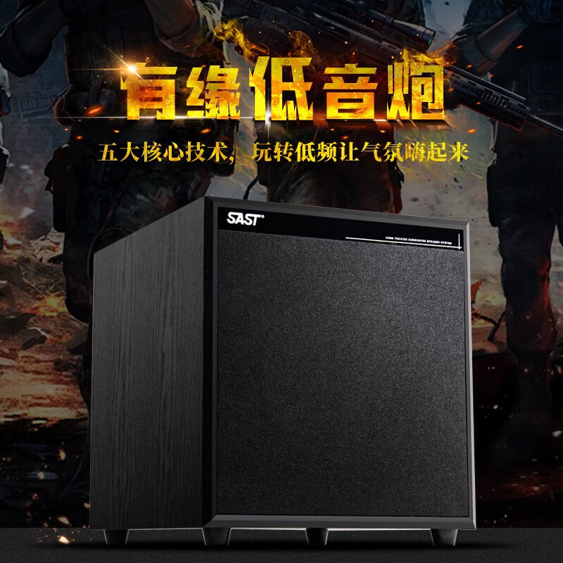 SAST Active Subwoofer Speaker high power home home theater audio large volume wooden