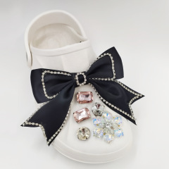 Shoe Flower DIY Hole Shoes Accessory Crystal Diamond Shoe Clip Button Slippers Decoration Chain Accessory Bow Tie Style