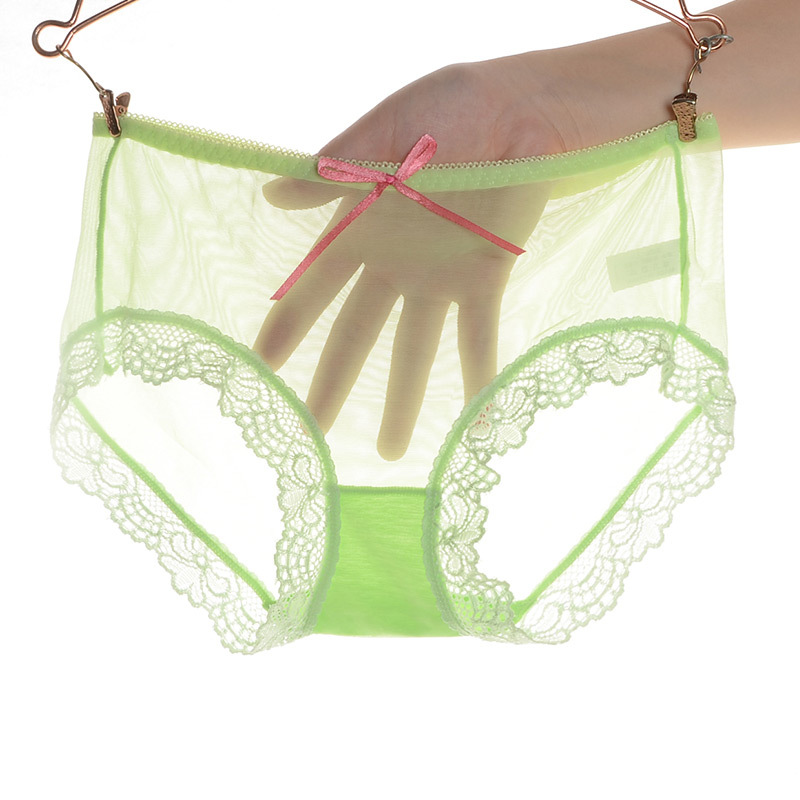 Algodón transparente sin marcas, calzoncillos de dama sexy, malla de encaje transpirable y fresco, calzoncillos de cintura baja.
