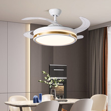 2023新款餐厅风扇灯一体现代简约饭厅客厅卧室隐形吊扇灯中山灯具
