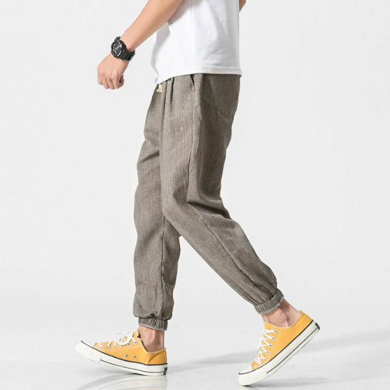 Трансграничный спот в китайском стиле японские шаровары брюки мужские льняные брюки модные хлопчатобумажные шаровары модные брюки