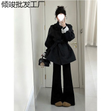 韩系呢子大衣女2025冬新款毛呢外套小个子赫本风感气质正流行