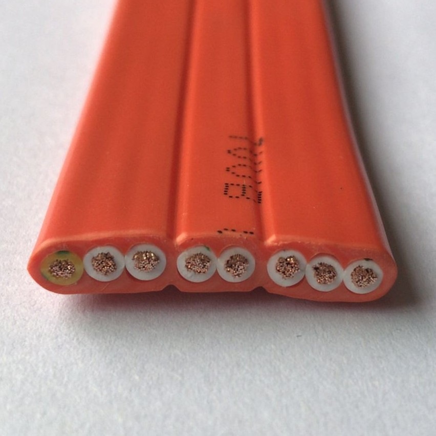 8芯2.5平方橙色扁电缆，电镀天车行车扁线，天车行车排线，吊机线