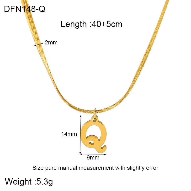 304 Stainless Steel 18K Gold Plated Simple Style Polishing Letter Pendant Necklace display picture 19