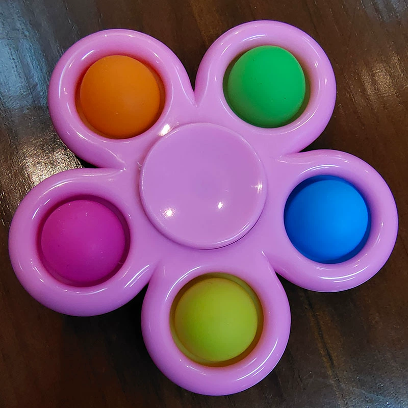 Five-Finger Bubble Gyro Spinner, Pop‑It Fidget Toy, Plastic 12×8×3 cm, Anti‑Stress