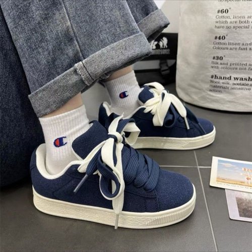 Guochao Instagram Hong Kong-style retro chunky sole board shoes for women, chic niche double strap loafers, low-top casual sports shoes