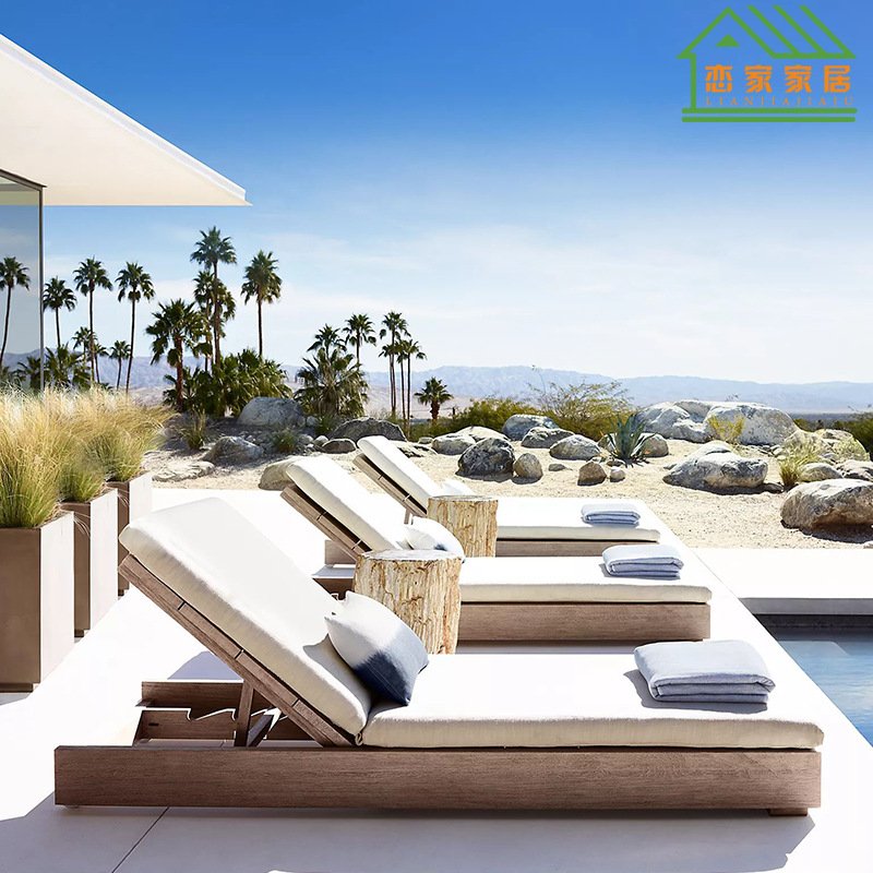 Terraza completa de teca al aire libre americana Terraza Ocio B & B Jardín Jardín Al aire libre Solárium de madera maciza Sofá Silla