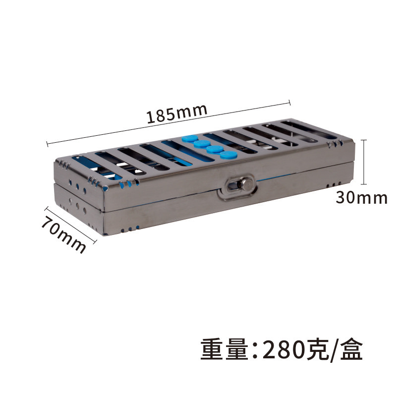Caja de desinfección de Instrumentos dentales Material de acero inoxidable 5 piezas Caja de almacenamiento dental integrada Caja de desinfección herramientas orales