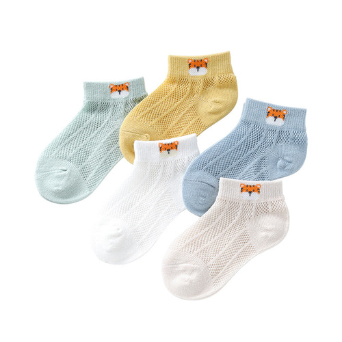 5 pairs - Baby Socks Spring Summer Thin Short Socks Cute Cartoon Mesh Kids Socks Baby Socks Children Socks Summer