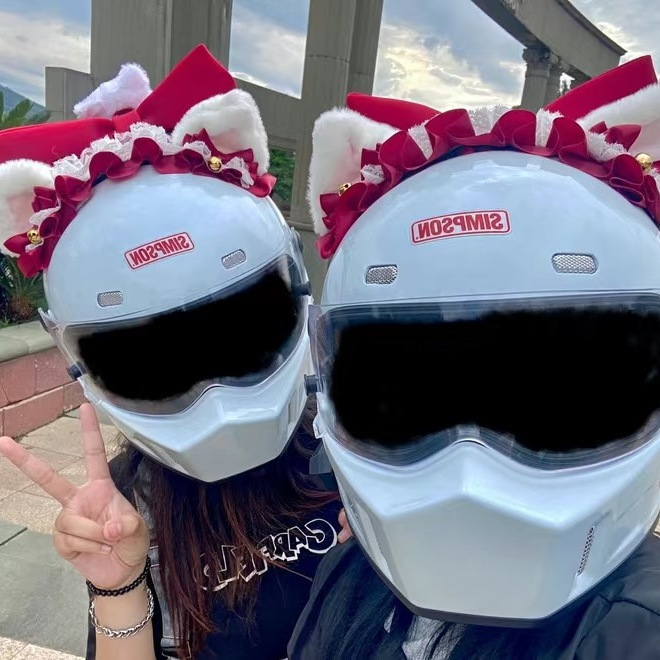 Lolita Ear Helmet Decoration Accessories Motorcycle Electric Vehicle Female Rider Cat Ear Ski Helmet Accessories Detachable