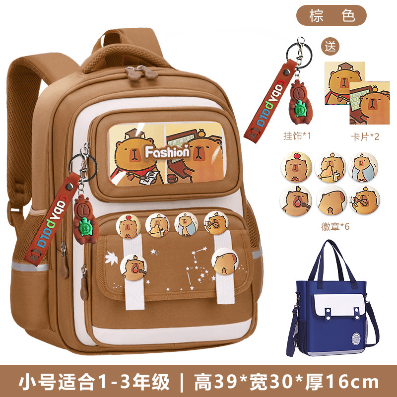Nueva mochila escolar para niños Capibara para estudiantes de primaria, niños y niñas, grados 1,23 a 6, mochila de carga de gran capacidad