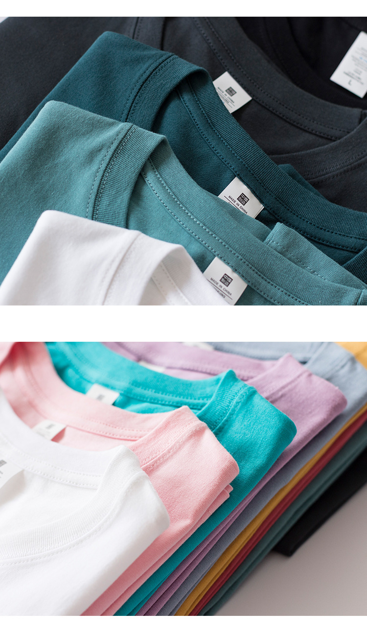 智贝详情图_9220g重磅长袖T恤男女纯色内搭叠穿秋季上衣纯