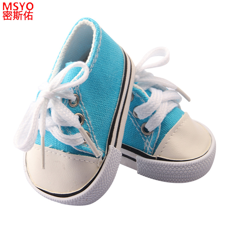 18 pulgadas American Girl muñeca zapatos 43cm muñeca lindo arco amor lentejuelas zapatos muñeca zapatos de lona