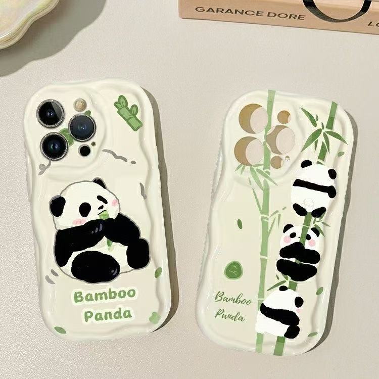 El lindo panda es adecuado para Apple 16promax lindo 15pro funda para teléfono móvil 14 nicho 13pro12 chica 11