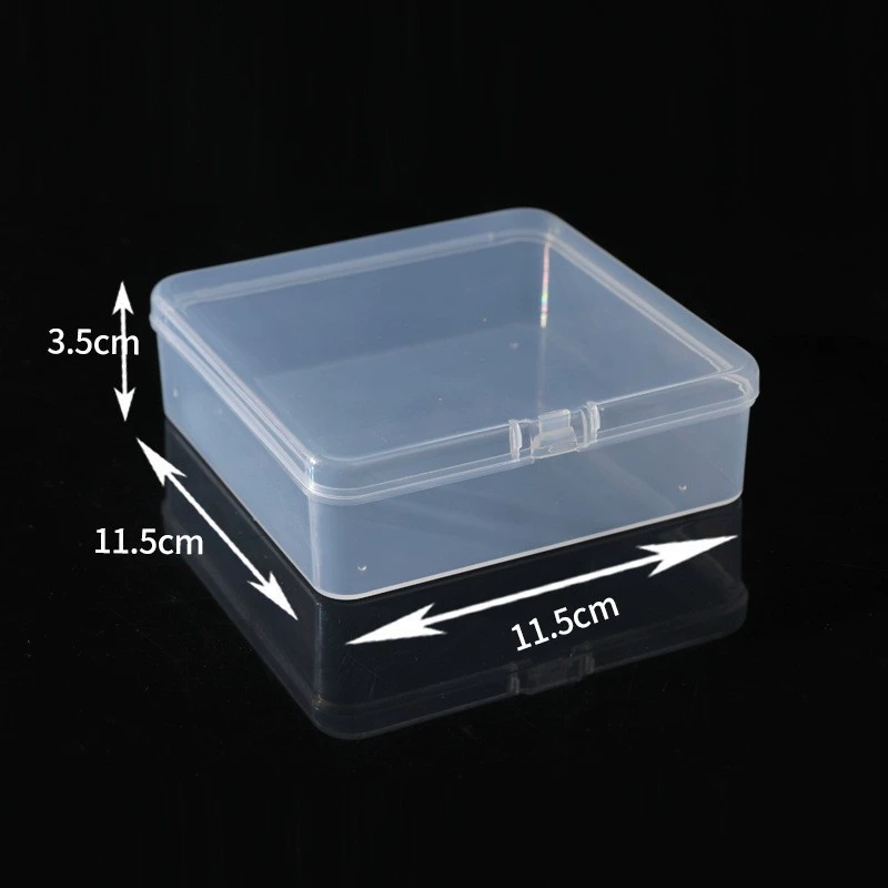 Transparent Plastic Storage Box for Earrings & Small Accessories, multiple square sizes 3.5–12.5 cm