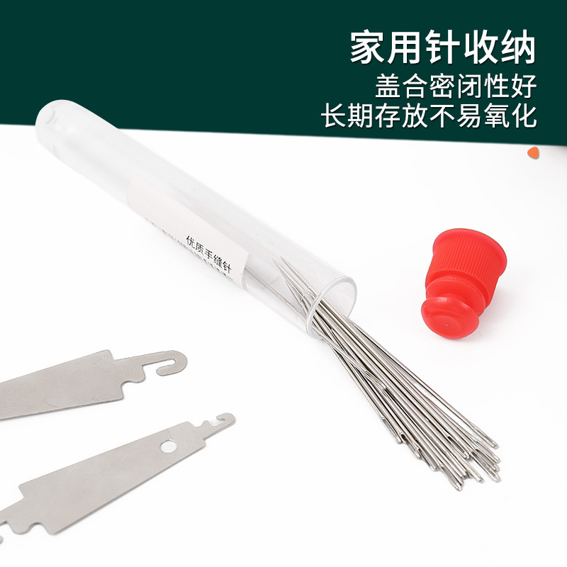 大きな目のスチール針、家庭用キルト針、大きな鼻の細い手縫い針、糸通し器、糸切りナイフ、ミシン糸の34点セット|undefined