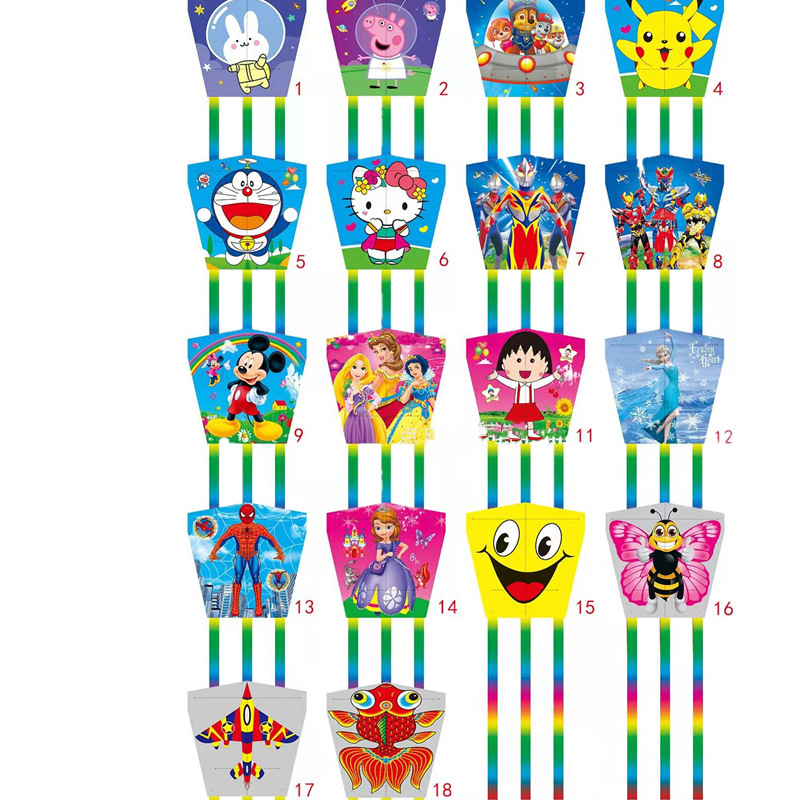 New cartoon fishing rod kite children's fishing rod handheld plastic small kite street stall square park street wholesale