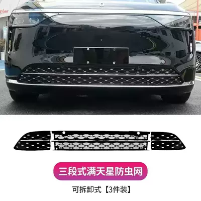 Insect-Proof Net Car Grille Protection – Automobile anti-insect net - 25-26-wenjie-m8-upgraded-modelthree-stagegypsophila-insect-proof-net-center-net-bright-black-3-piece-set