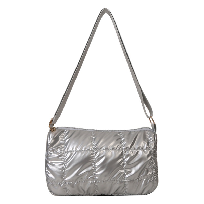 2023 autumn and winter New Fashion cotton-padded clothes portable shoulder underarm small square bag women's bag support a large number of wholesale mixed batch
