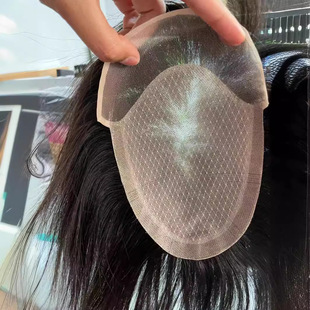 High-end men's full real hair wig forehead lace Swiss net full delivery needle hair invisible seamless invisible hairline
