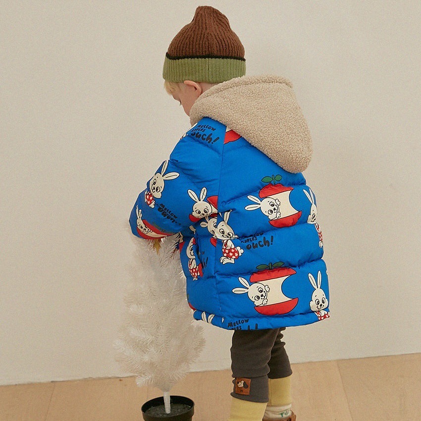 2025 nueva ropa para niños coreanos de dibujos animados acolchado para niños abrigo de algodón cálido y grueso para bebés abrigo de algodón para niños de invierno