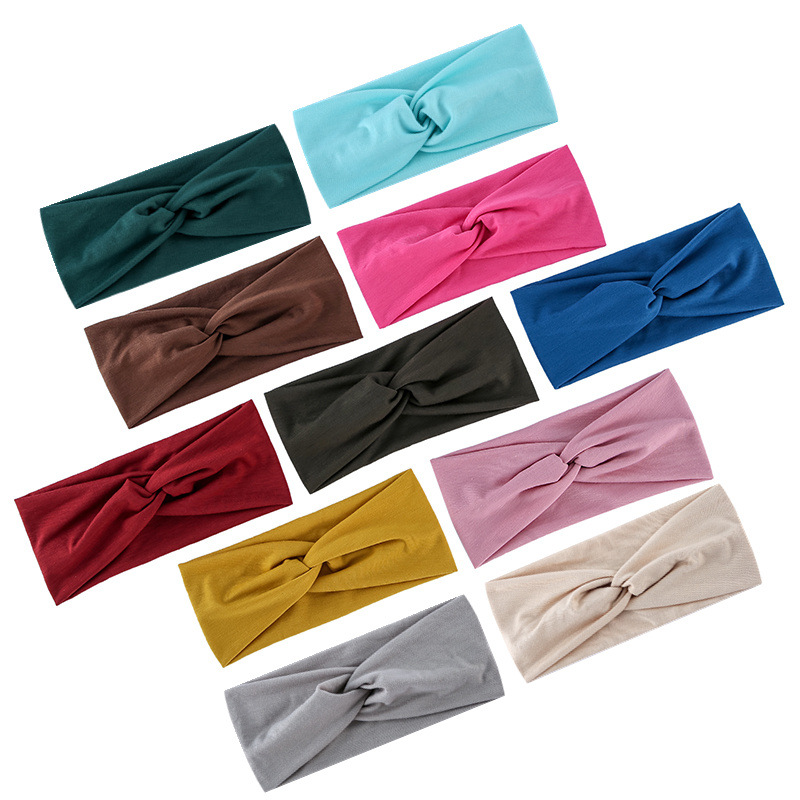 Casual Simple Style Solid Color Knot Cashew Nuts Cloth Printing Hair Band 1 Piece display picture 3