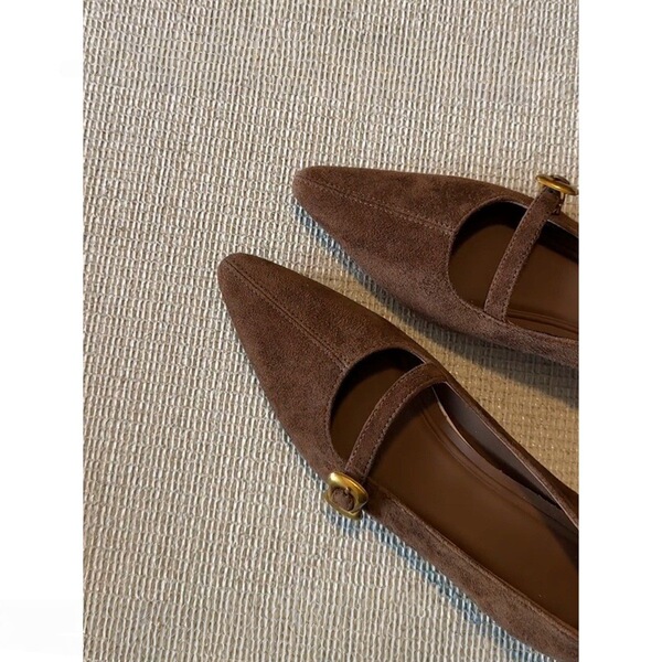 Fashionable retro suede universal solid color Mary Jane shoes…