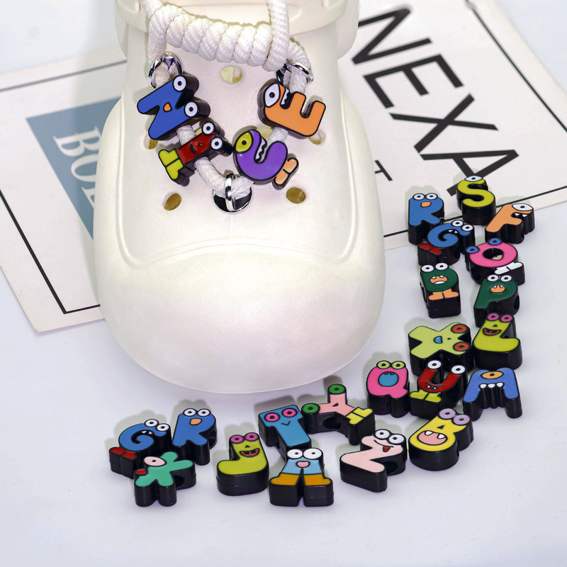 New Monster English Alphabet Acrylic Oil Point Shoe Flower Shoe Buckle Diy Accessories Classic Cartoon Alphabet Decoration New Monster English Alphabet Acrylic Oil Point Shoe Flower Shoe Buckle Diy Accessories Classic Cartoon Alphabet Decoration