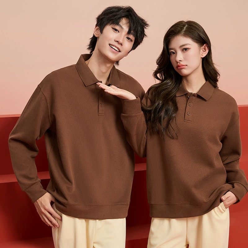 Рубашка ПОЛО, толстовка с открытыми плечами, индивидуальный логотип, тонкий модный модный бренд, ретро, ​​новый пуловер с лацканами и длинными рукавами, на заказ