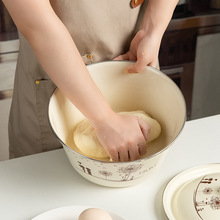 芙蓉润家搪瓷盆带盖厨房和面盆搪瓷碗老式怀旧加厚猪油盆汤盆家用