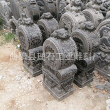 石雕门墩抱鼓石一对家用青石兽头石鼓别墅中式庭院大门口镇宅摆件