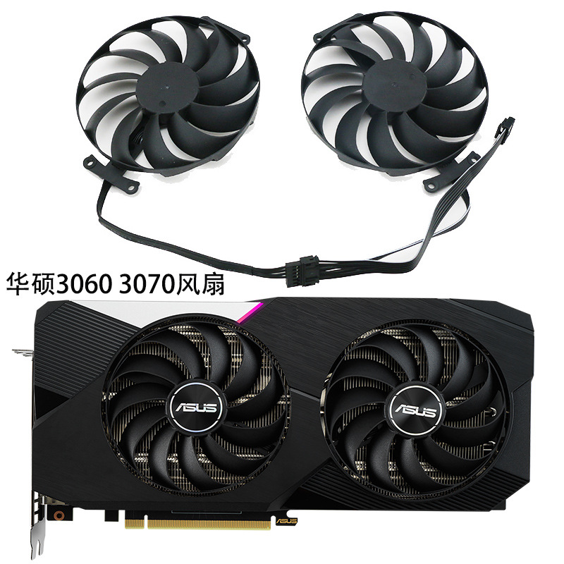 Aplicable a ASUS/ASUS RTX 3060 3060ti 3070 DOBLE gigante Diente de Tiburón V2 OC tarjeta gráfica ventilador de escape