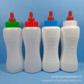 500毫升圆形羔羊奶瓶小猪梅花鹿奶瓶宠物奶瓶加厚带刻度奶瓶 奶嘴